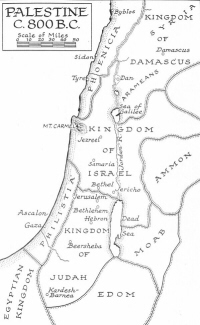 Map of Palestine, ca. 800 BCE (click to see larger image)
