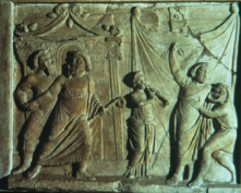 Relief depicting a scene from comedy (click to see larger image)