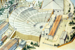 Reconstruction of the Theatre of Dionysus (click to see larger image)