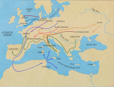 Map of the Barbarian Invasions (click to see larger image)