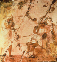 Fresco depicting a comic scene (click to see larger image)