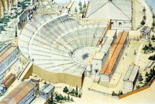 Reconstruction of a Greek Theatron (click to see larger image)