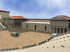Reconstruction of the Theatre of Dionysus (click to see larger image)