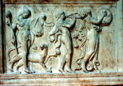 Relief depicting bacchic revelry (click to see larger image)