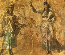 Roman Fresco depicting a scene from tragedy (click to see larger image)