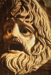 Depiction of a tragic mask (click to see larger image)