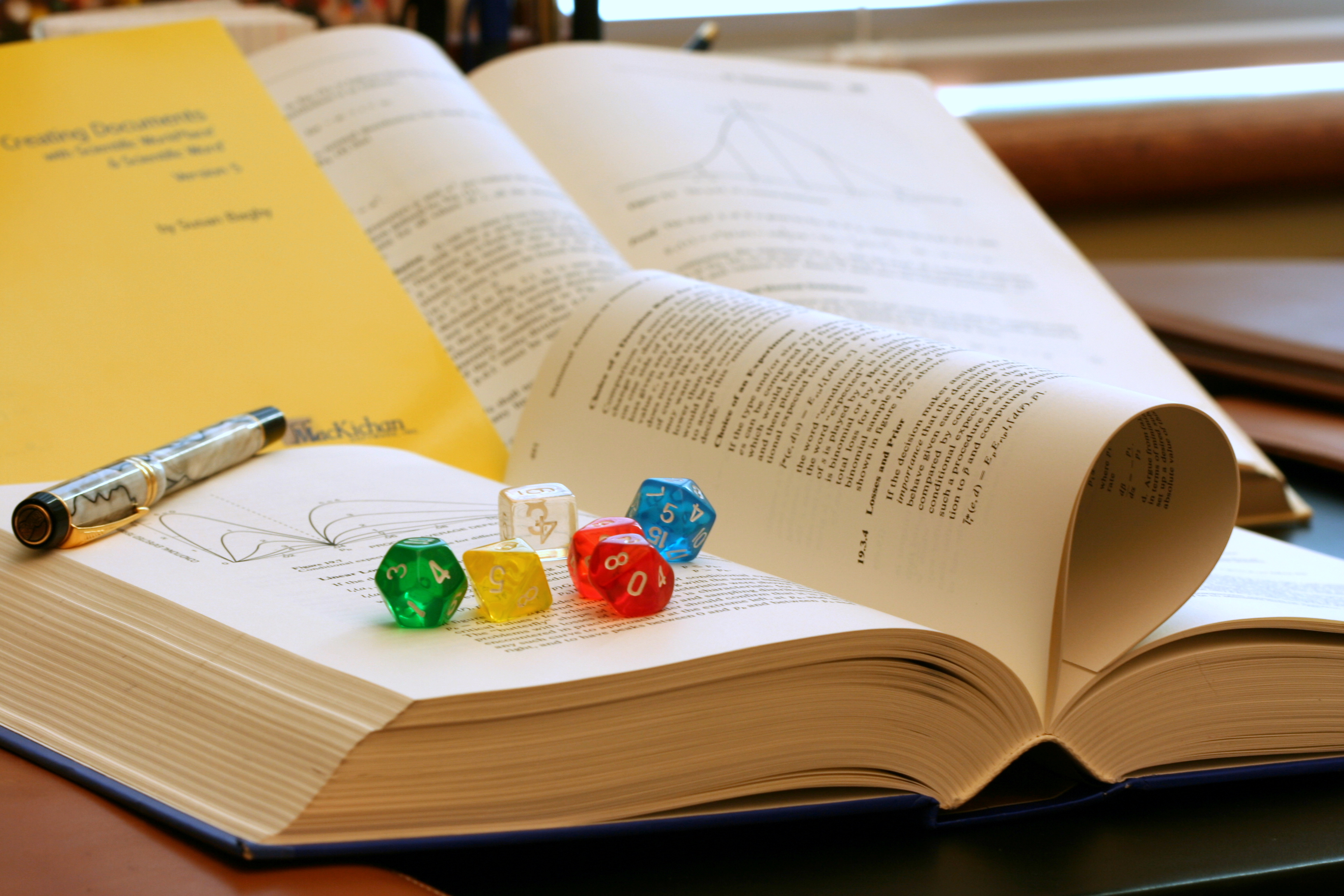 dice on a book