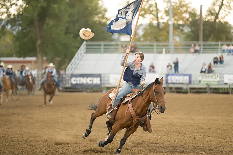 student out doing rodeo