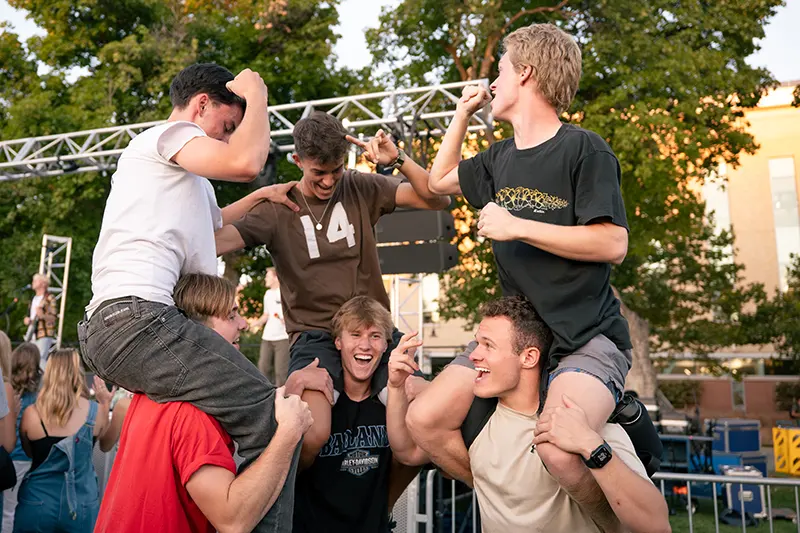 Students having fun at A-Day