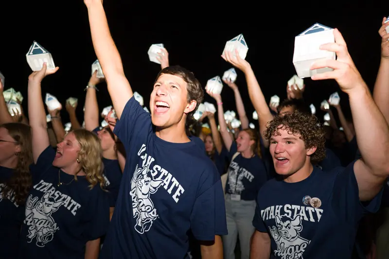 Students at luminary event