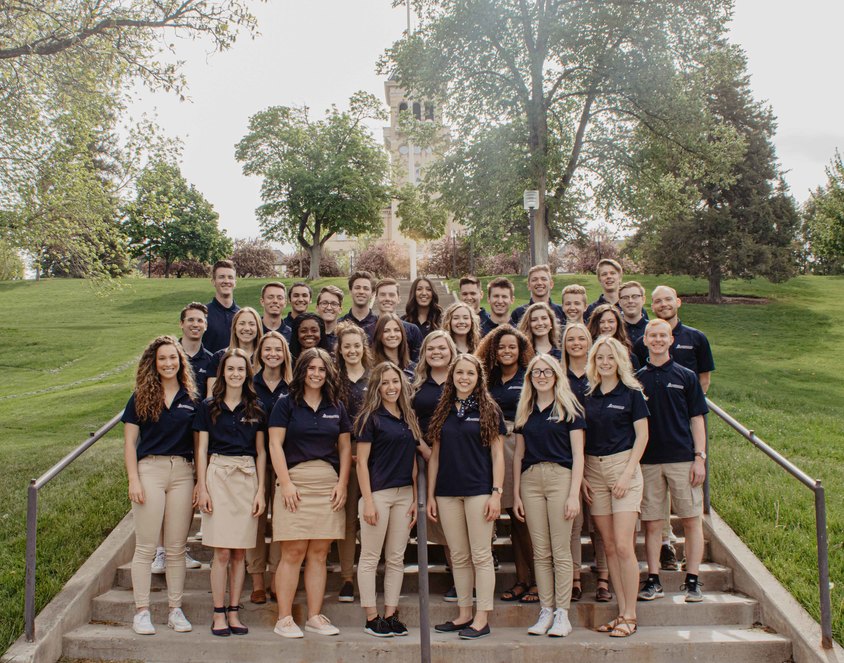 2019 A-Team on Old Main steps