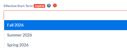 effective start term field