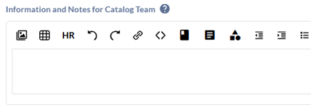 information and notes field