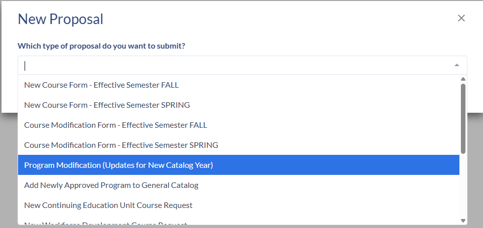 Existing Program Modification