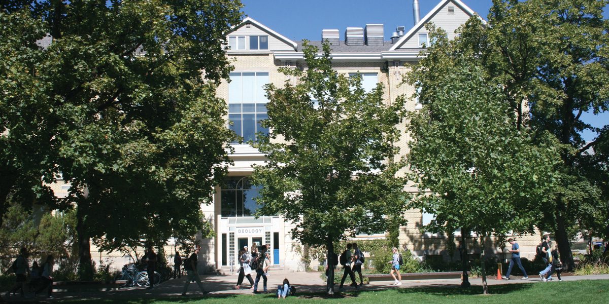 USU’s Geology Building, originally known as the Plant Industry Building, at the northeast corner of the Quad