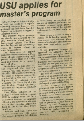 usu applies for master's program news article