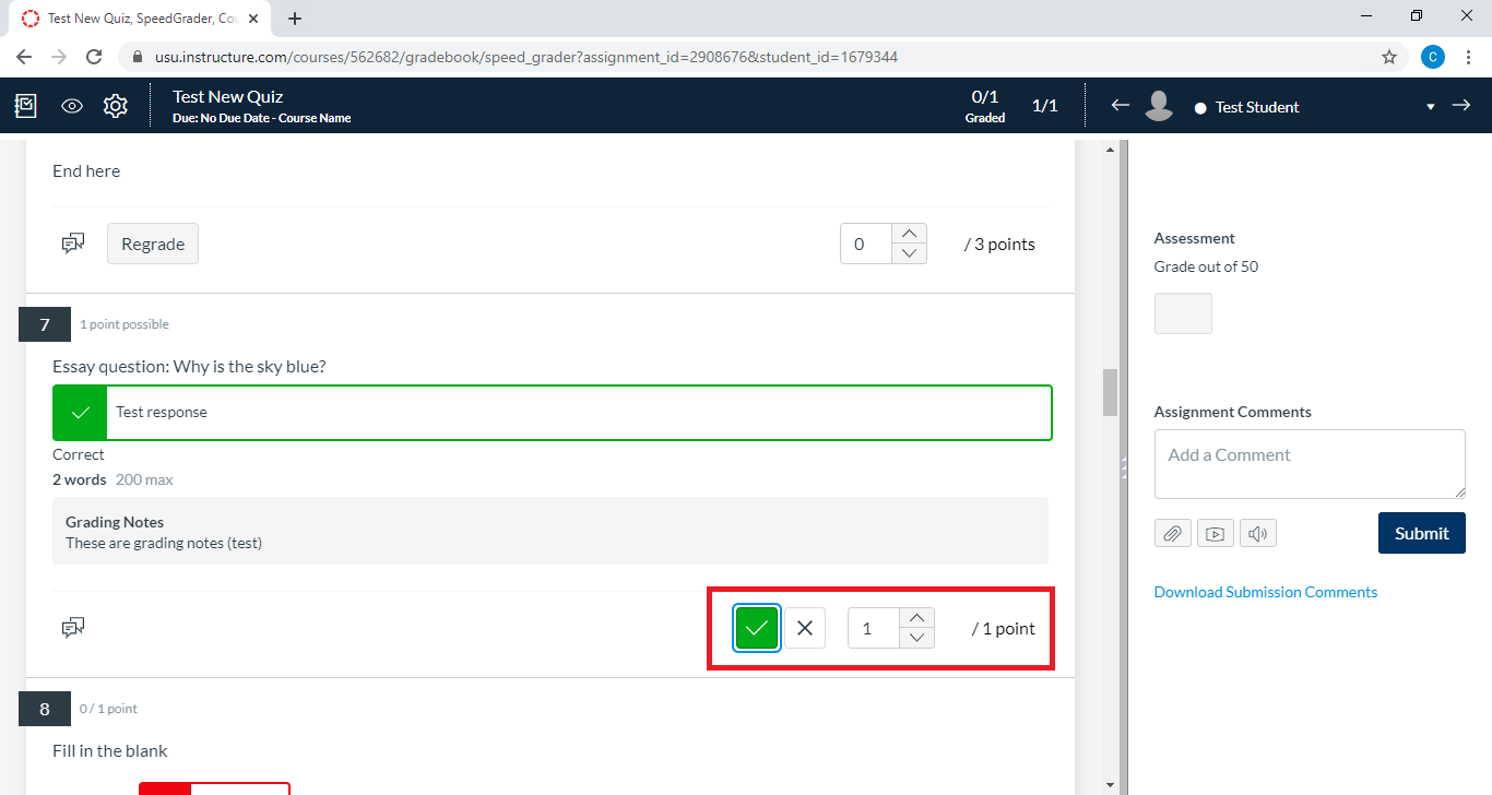 scoring individual question