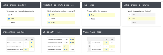 Question Types multiple choice