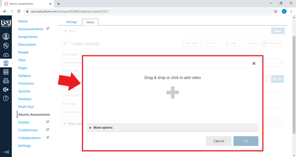Select drag and drop or click to add video