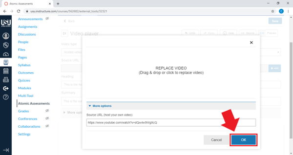 Select okay after adding video