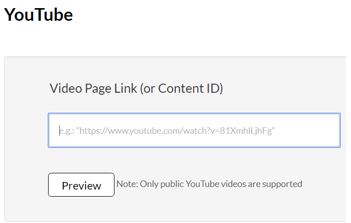 Paste YouTube link