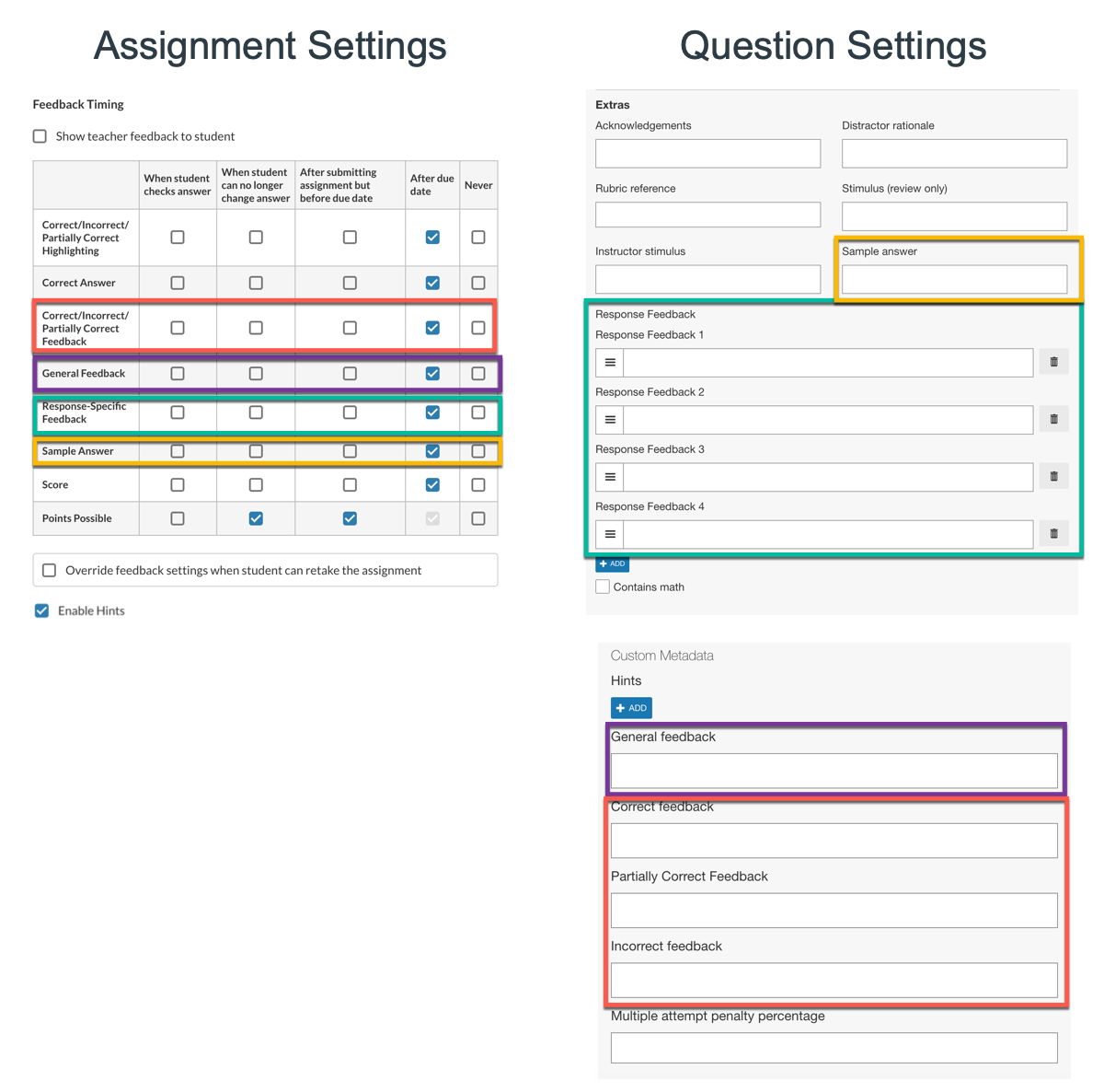 Recommended Quiz Settings Options