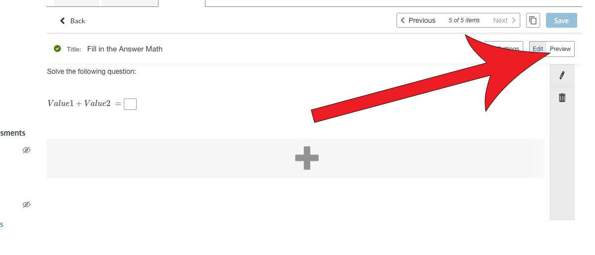 Arrow pointing at Preview tab.