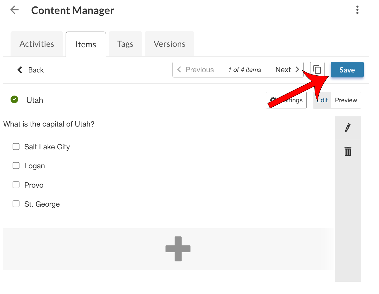 Save the tag within the item.