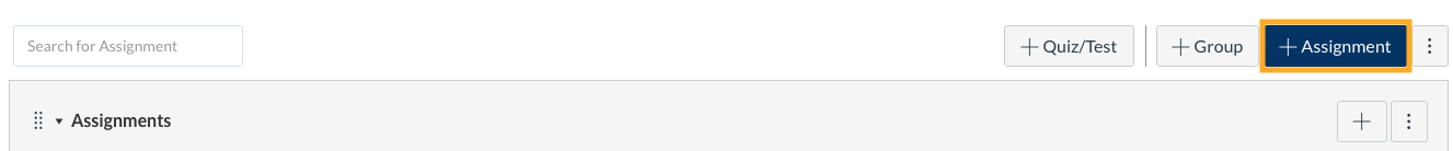 add assignment button on assignment page