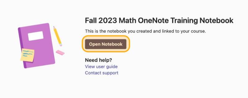 Open Notebook button