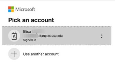 Microsoft Account Selection