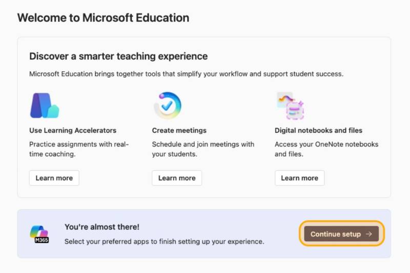 Microsoft Education Setup