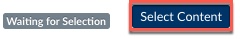 Canvas import options with select content button highlighted