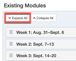 Expand all modules