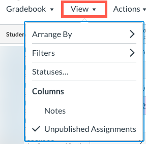 Canvas grading view options
