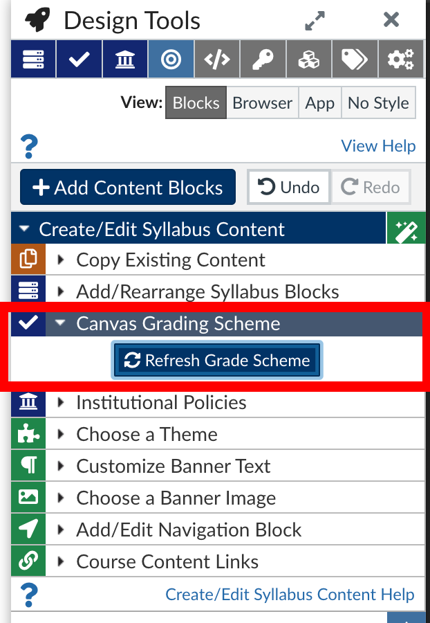 Canvas refresh grade scheme.