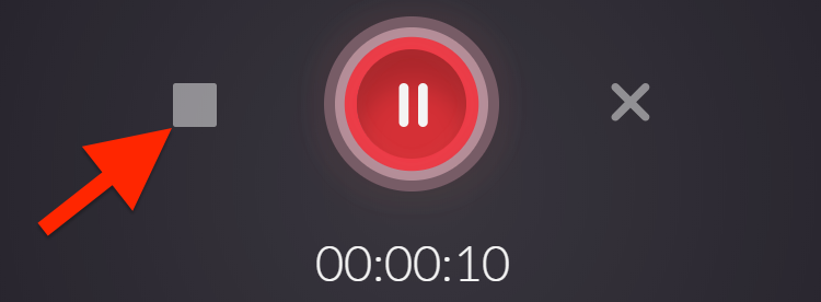 square stop button in Kaltura Classroom