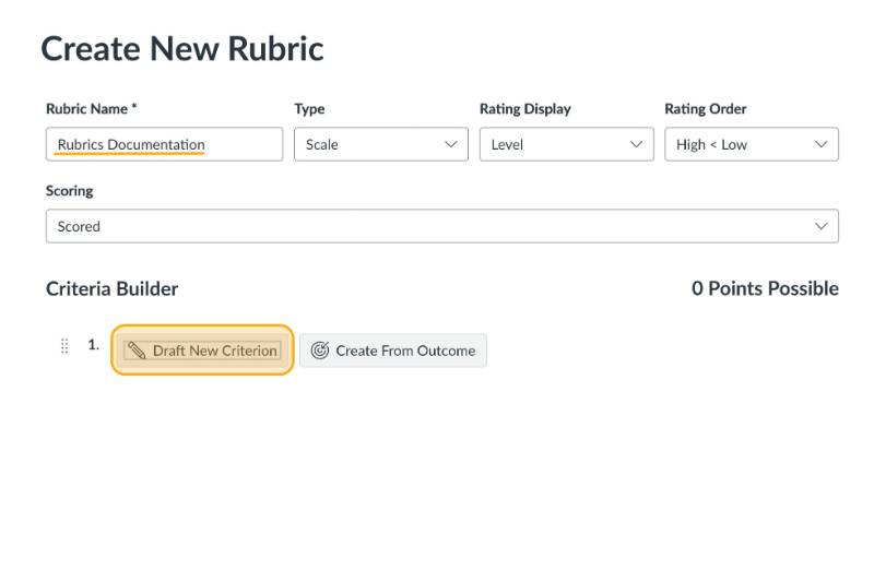 Draft New Criterion button.