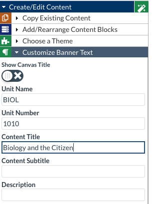 Customize the banner text on the home page