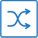 two s-shaped arrows crossing over each other