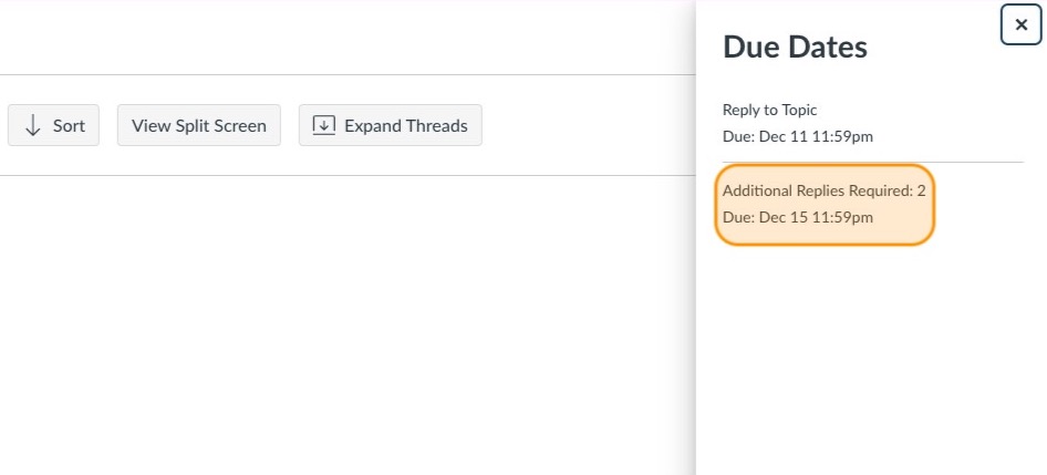 Due date highlighted in orange. 