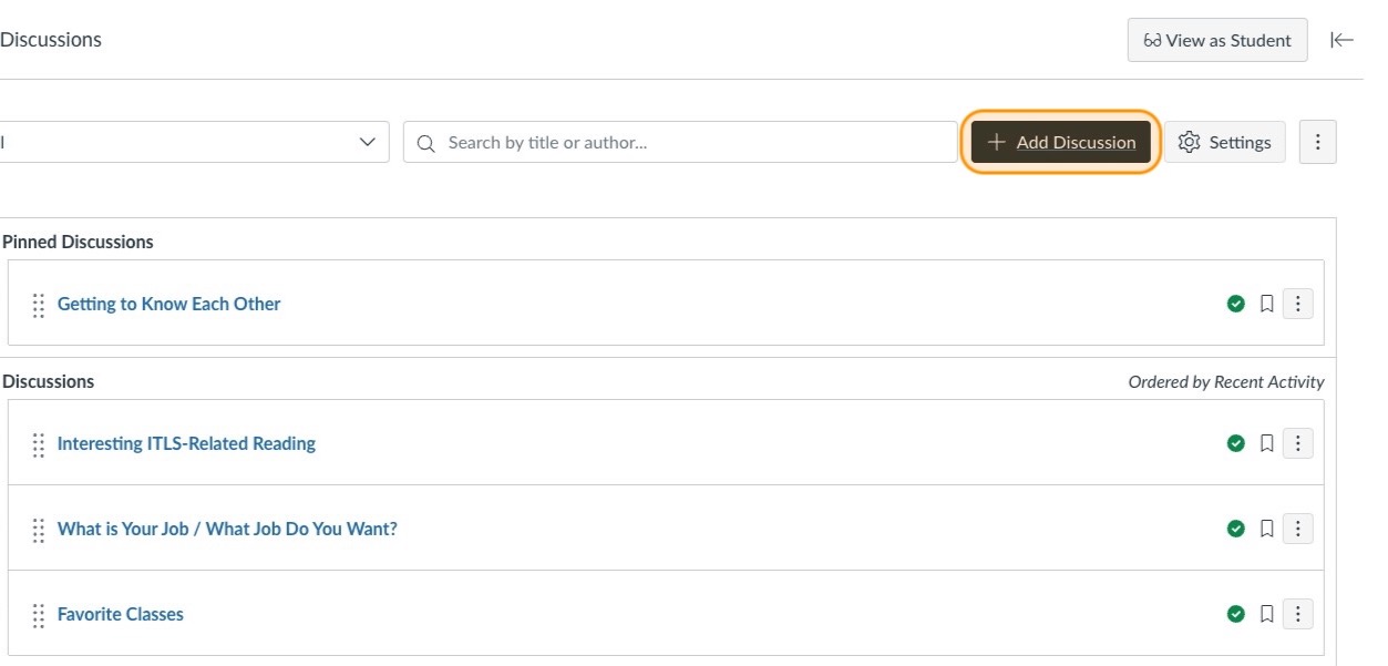 Add discussions button highlighted in orange.