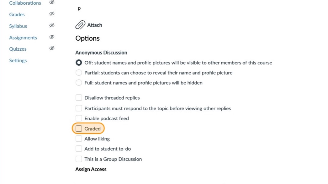 Checkbox for Graged highlighted in orange. 