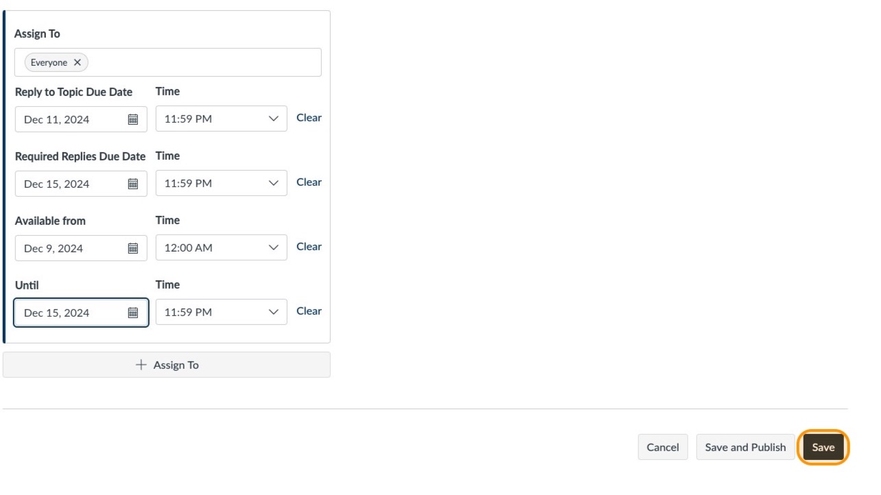Save button highlighted in orange in bottom right corner. 