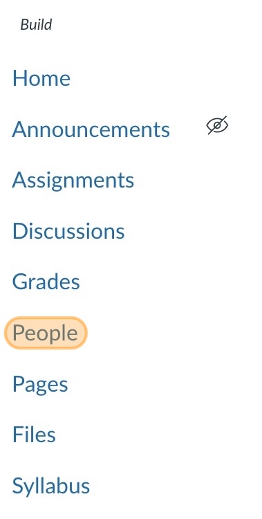 "People" tab in the left side navigation bar highlighted in orange.