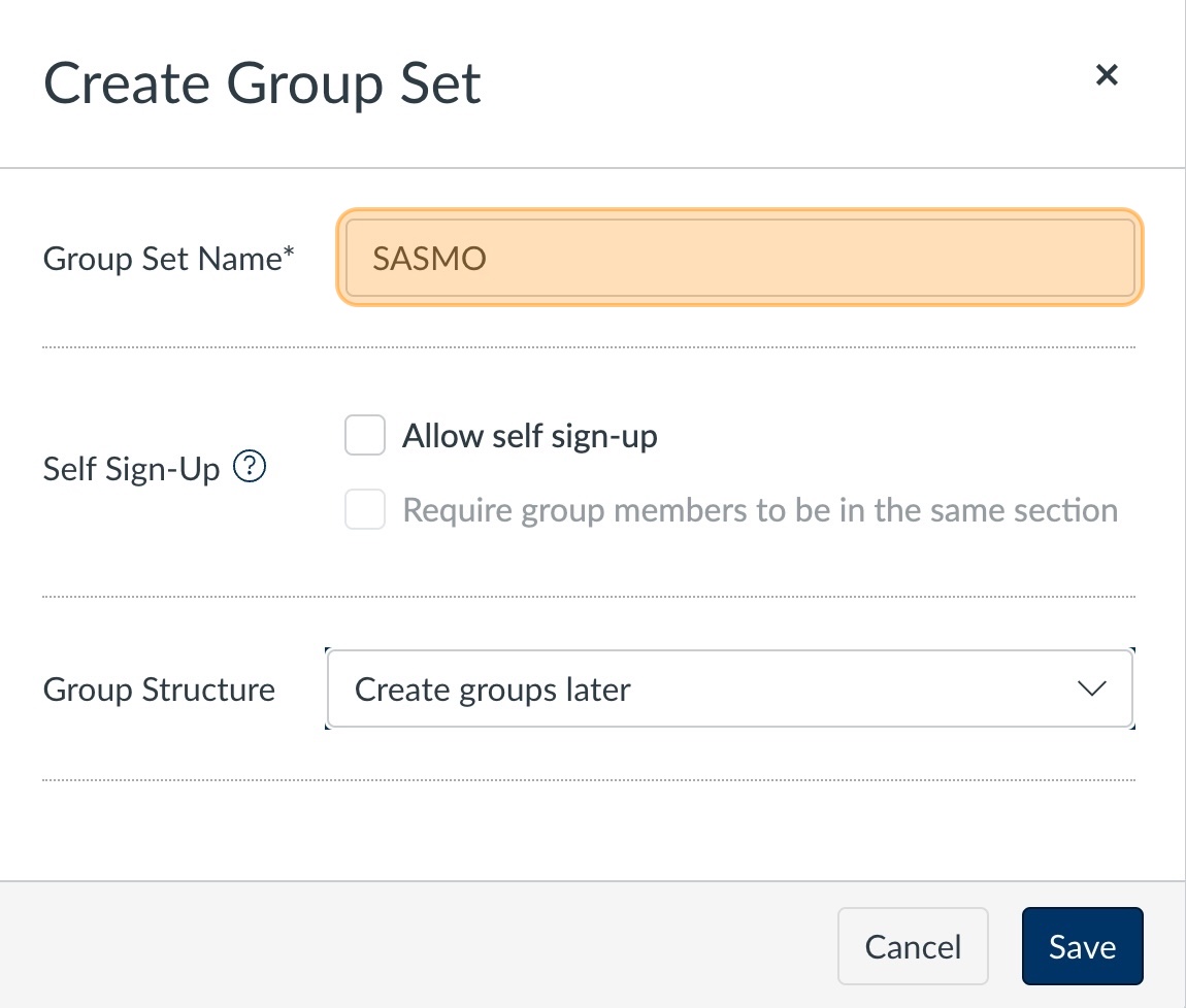Group name reading SASMO highlighted in orange. 