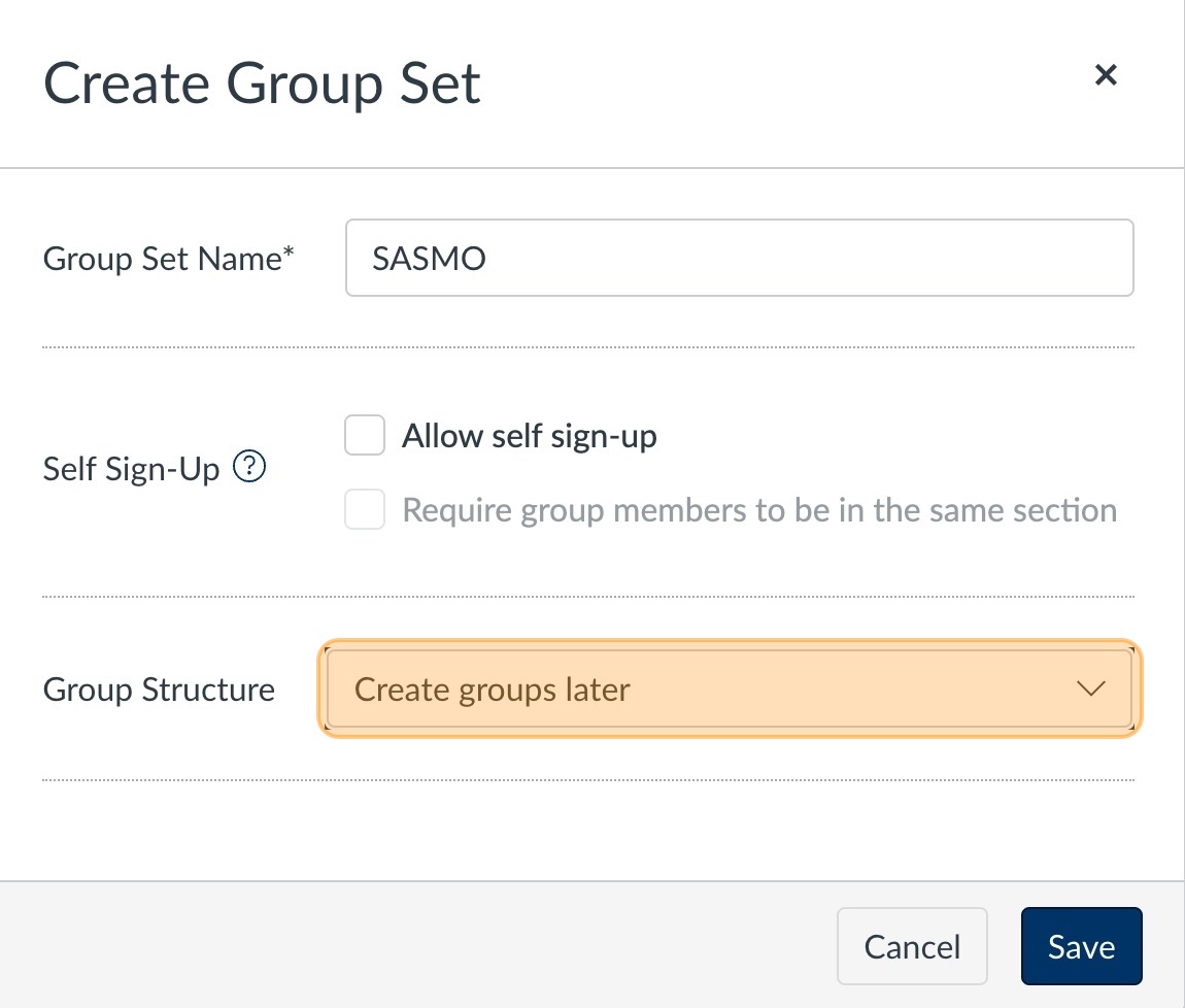 A dropdown bar for Group Structure highlighted in orange. 
