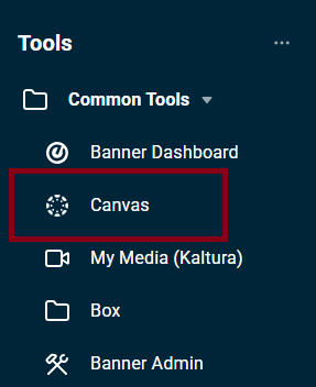 Under Common Tools, click Canvas.
