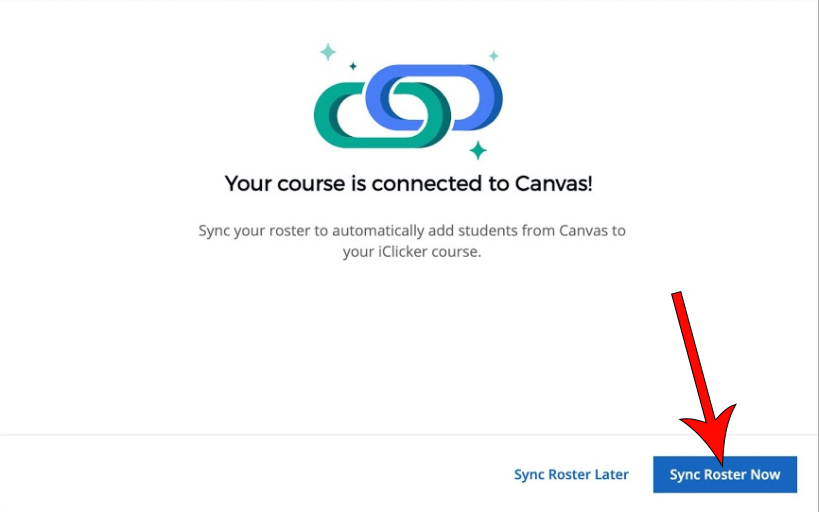 arrow pointing at Sync Roster Now button