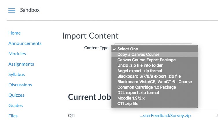 Import Content from Another Canvas Course | Teach